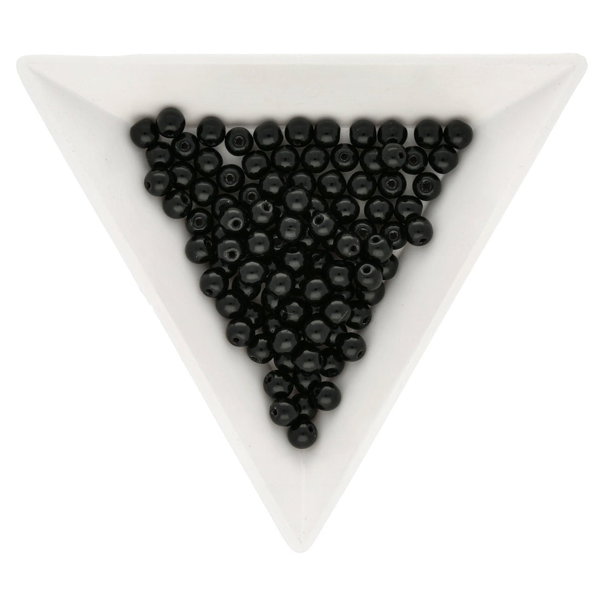 Glasperlen rund - 4 mm - Jet - PerlineBeads