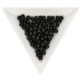 Glasperlen rund - 4 mm - Jet - PerlineBeads