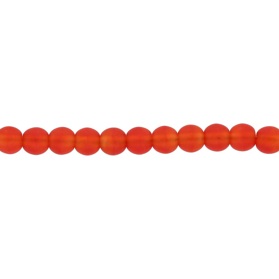 Glasperlen rund - 4 mm - Matte Light Siam Ruby - PerlineBeads