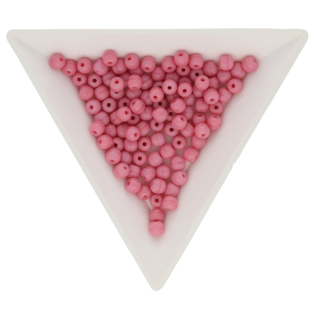 Glasperlen rund - 4 mm - Pink - Coral - PerlineBeads
