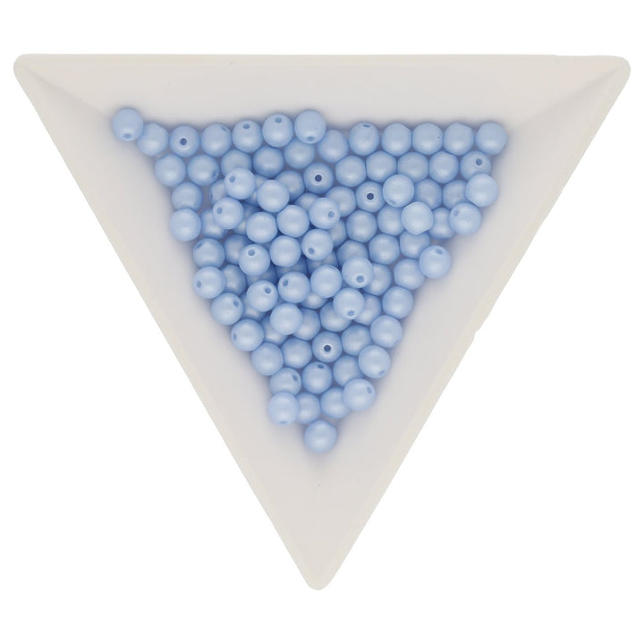 Glasperlen rund - 4 mm - Powdery Pastel Blue - PerlineBeads