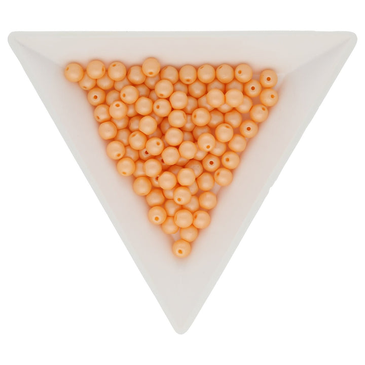 Glasperlen rund - 4 mm - Powdery Pastel Orange - PerlineBeads