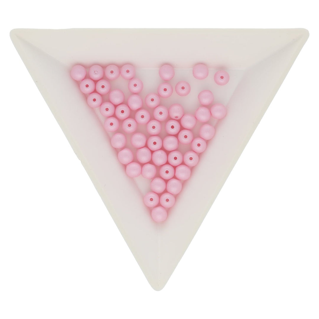Glasperlen rund - 4 mm - Powdery Pastel Pink - PerlineBeads