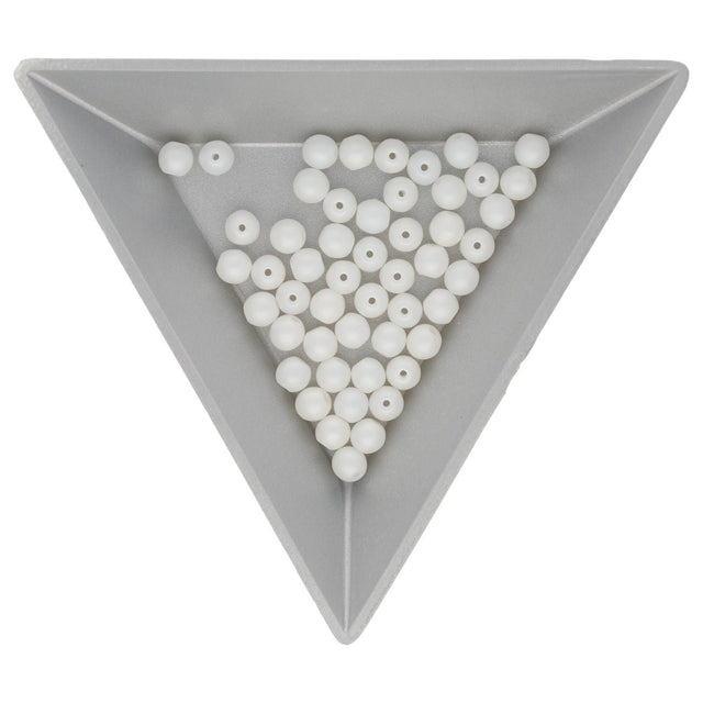 Glasperlen rund - 4 mm - Powdery Pastel White - PerlineBeads