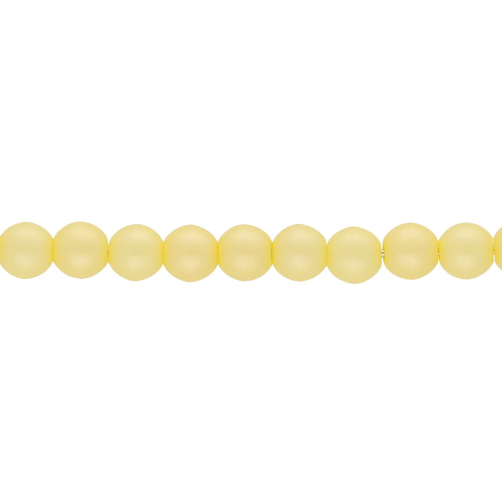 Glasperlen rund - 4 mm - Powdery Pastel Yellow - PerlineBeads