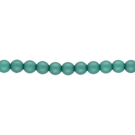 Glasperlen rund - 4 mm - Powdery Teal - PerlineBeads