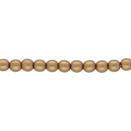 Glasperlen rund - 4 mm - Saturated Metallic Ceylon Yellow - PerlineBeads