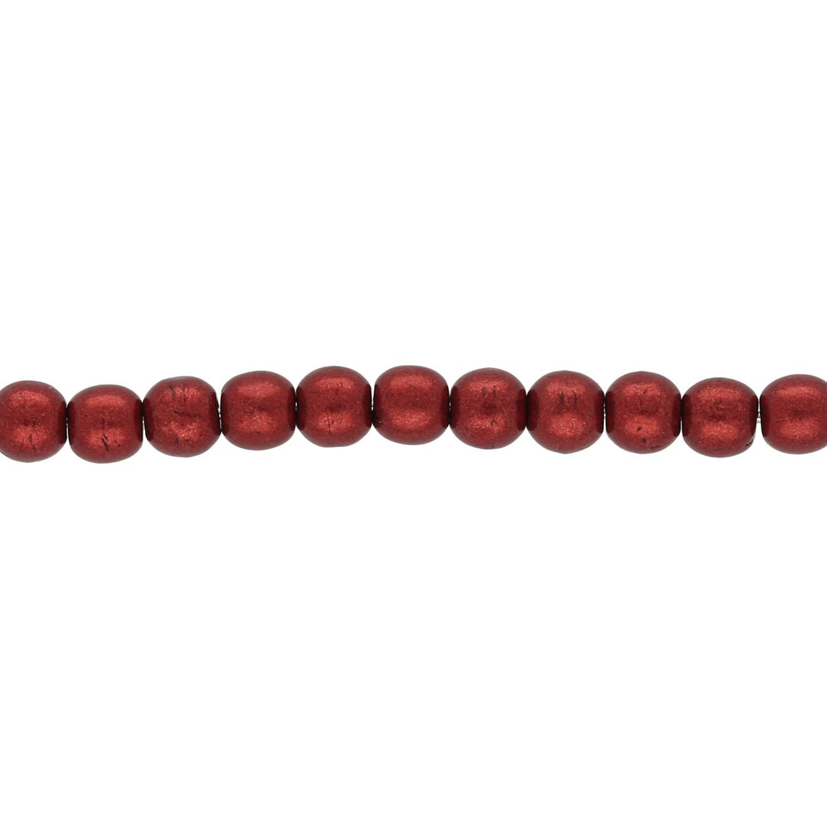 Glasperlen rund - 4 mm - Saturated Metallic Merlot - PerlineBeads