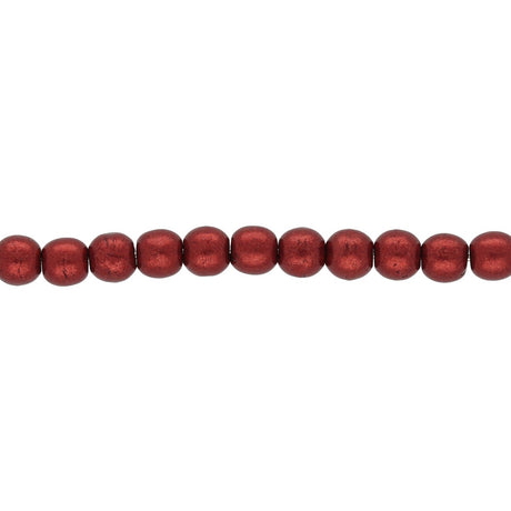 Glasperlen rund - 4 mm - Saturated Metallic Merlot - PerlineBeads