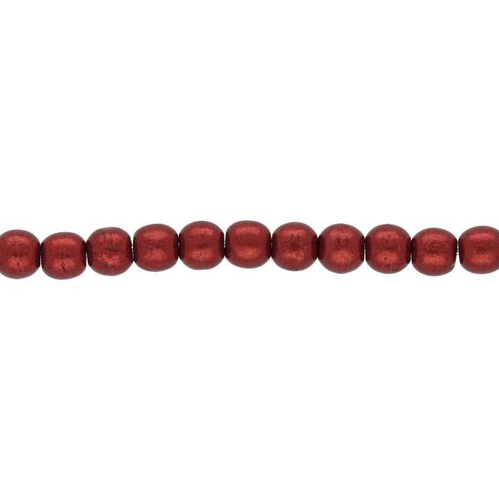 Glasperlen rund - 4 mm - Saturated Metallic Merlot - PerlineBeads