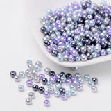 Glasperlen rund - 4 mm - Silver-Grey Mix - PerlineBeads
