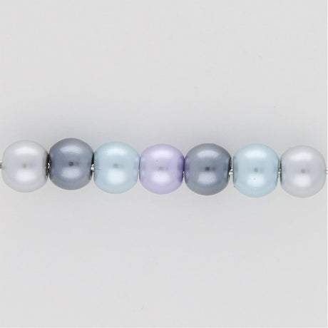 Glasperlen rund - 4 mm - Silver-Grey Mix - PerlineBeads