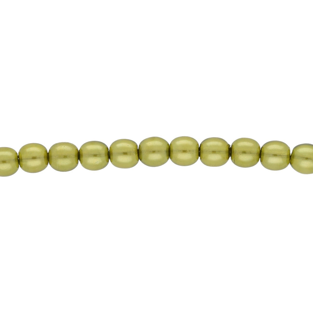 Glasperlen rund - 4 mm - Transparent Wild Olive - PerlineBeads