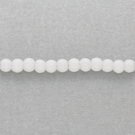 Glasperlen rund - 4 mm - Weiss - PerlineBeads