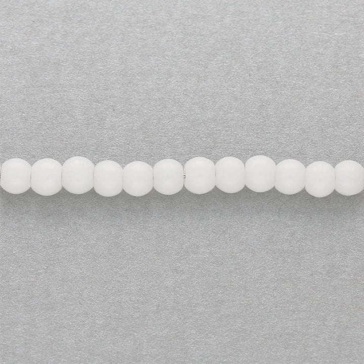 Glasperlen rund - 4 mm - Weiss - PerlineBeads