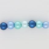 Glasperlen rund - 6 mm - Carribean Blue Mix - PerlineBeads