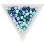 Glasperlen rund - 6 mm - Carribean Blue Mix - PerlineBeads