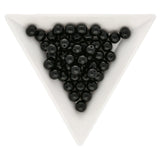 Glasperlen rund - 6 mm - Jet - PerlineBeads