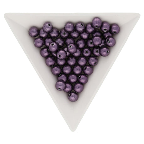 Glasperlen rund - 6 mm - Saturated Metallic Tawny Port - PerlineBeads