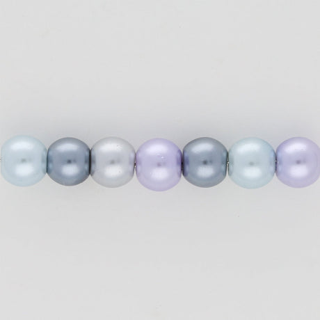 Glasperlen rund - 6 mm - Silver-Grey Mix - PerlineBeads