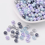 Glasperlen rund - 6 mm - Silver-Grey Mix - PerlineBeads