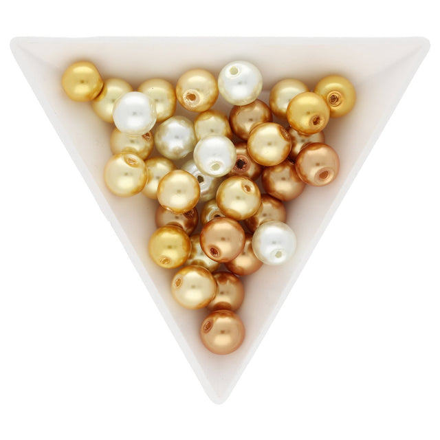 Glasperlen rund - 8 mm - Caramel Mix - PerlineBeads