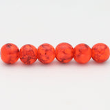 Glasperlen rund - 8 mm - Orange Red - PerlineBeads