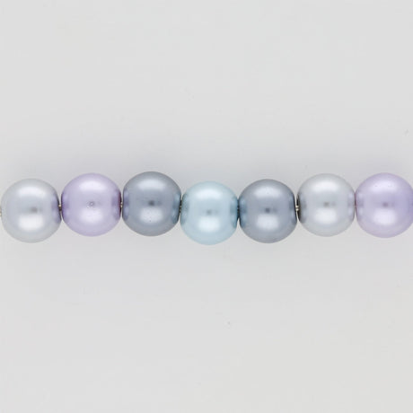Glasperlen rund - 8 mm - Silver-Grey Mix - PerlineBeads
