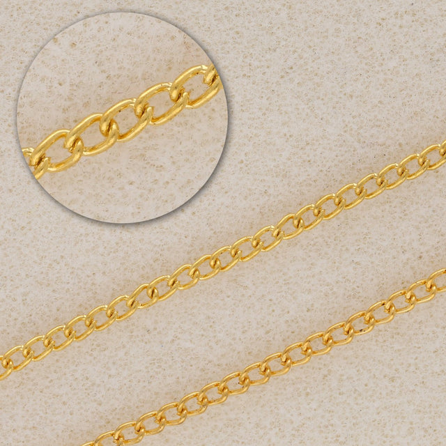 Gourmette Kette, Farbe Gelbgold - PerlineBeads
