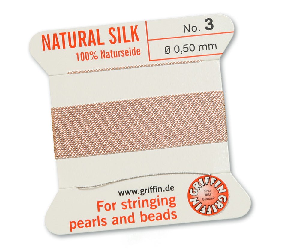 Griffin Perlseide – 100% Naturseide – No. 3 (0,50 mm) - Light pink - PerlineBeads