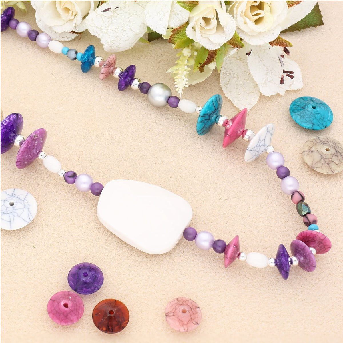 Grosse facettierte Acrylperle - White - PerlineBeads