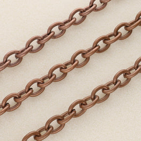 Grossmaschige Kette, Metalllegierung – Kupfer rot - PerlineBeads