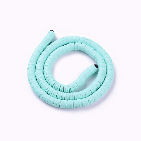 Heishi-Perlen aus Polymerpaste 6 mm – Aquamarine - PerlineBeads