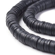 Heishi-Perlen aus Polymerpaste 6 mm – Black - PerlineBeads