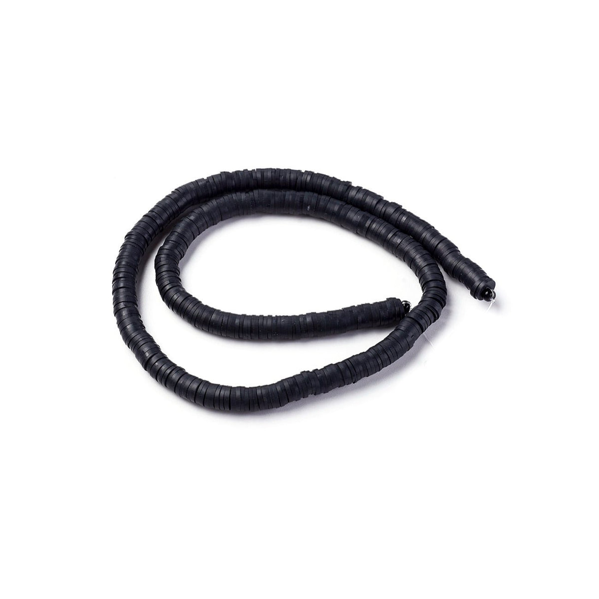 Heishi-Perlen aus Polymerpaste 6 mm – Black - PerlineBeads