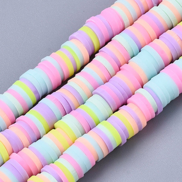 Heishi-Perlen aus Polymerpaste 6 mm – Candy Mix - PerlineBeads