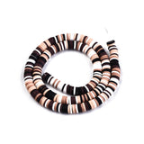 Heishi-Perlen aus Polymerpaste 6 mm – Coconut Brown Mix - PerlineBeads