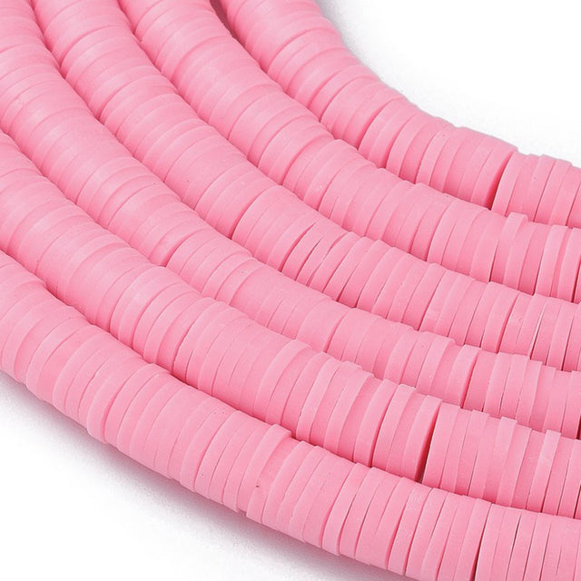 Heishi-Perlen aus Polymerpaste 6 mm – Flamingo - PerlineBeads