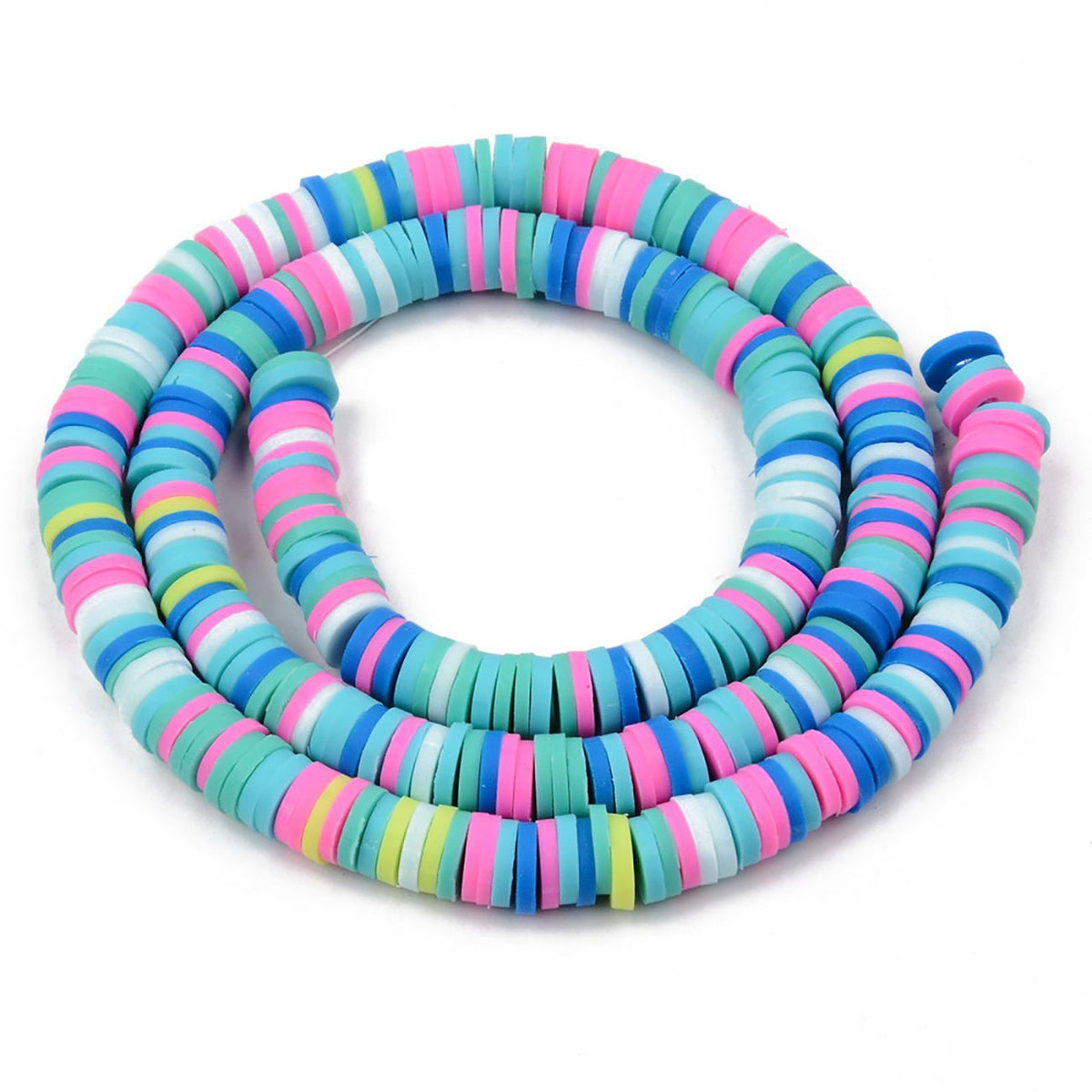 Heishi-Perlen aus Polymerpaste 6 mm – Lollipop Mix - PerlineBeads