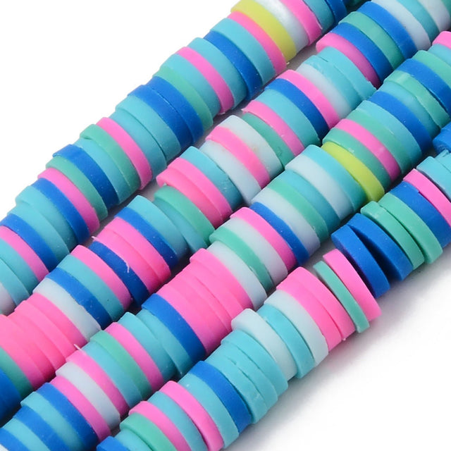 Heishi-Perlen aus Polymerpaste 6 mm – Lollipop Mix - PerlineBeads