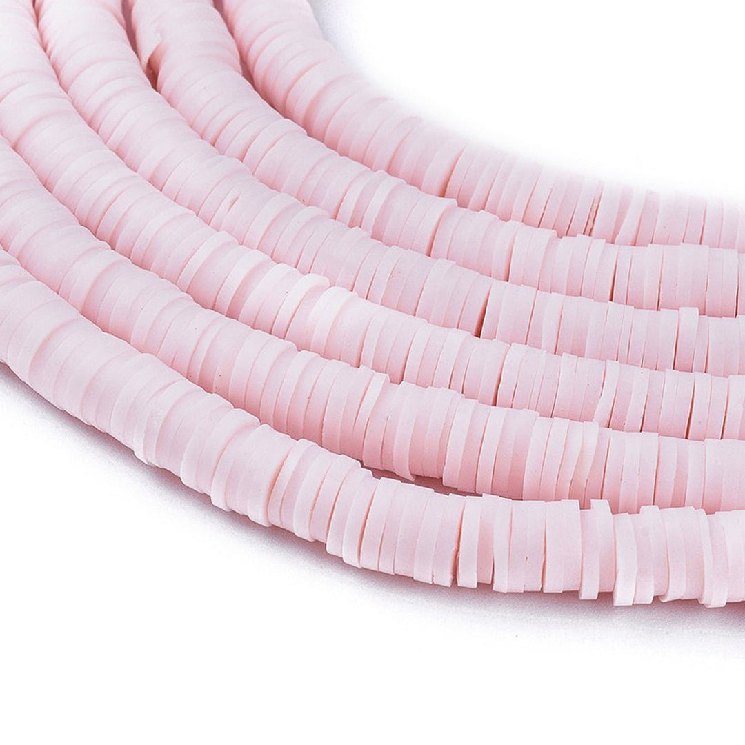 Heishi-Perlen aus Polymerpaste 6 mm - Pastel Pink - PerlineBeads