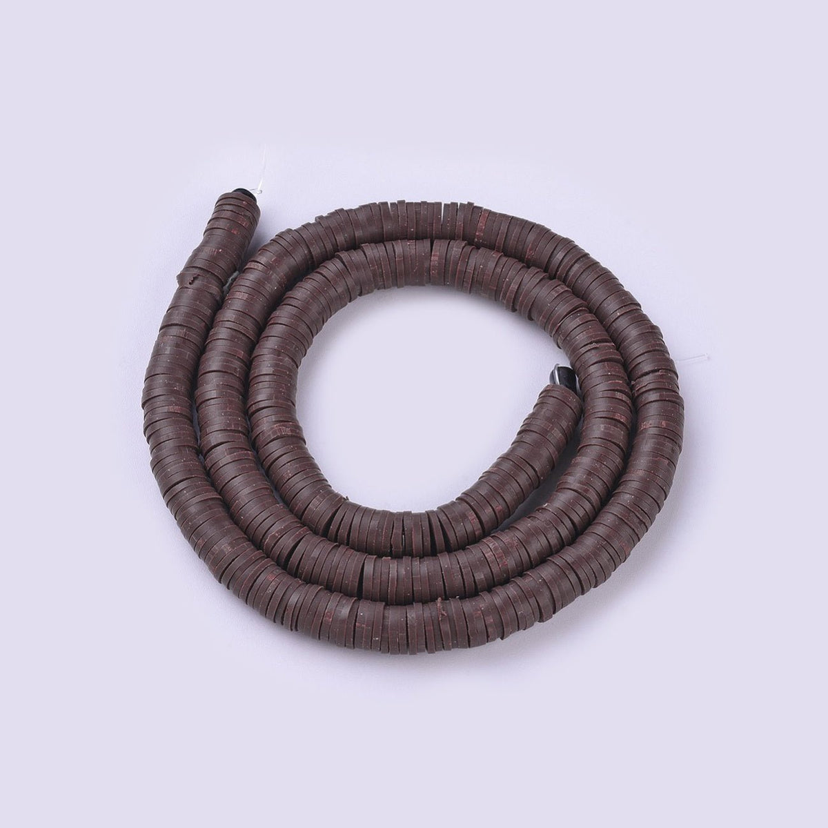 Heishi-Perlen aus Polymerpaste 6 mm – Saddle Brown - PerlineBeads