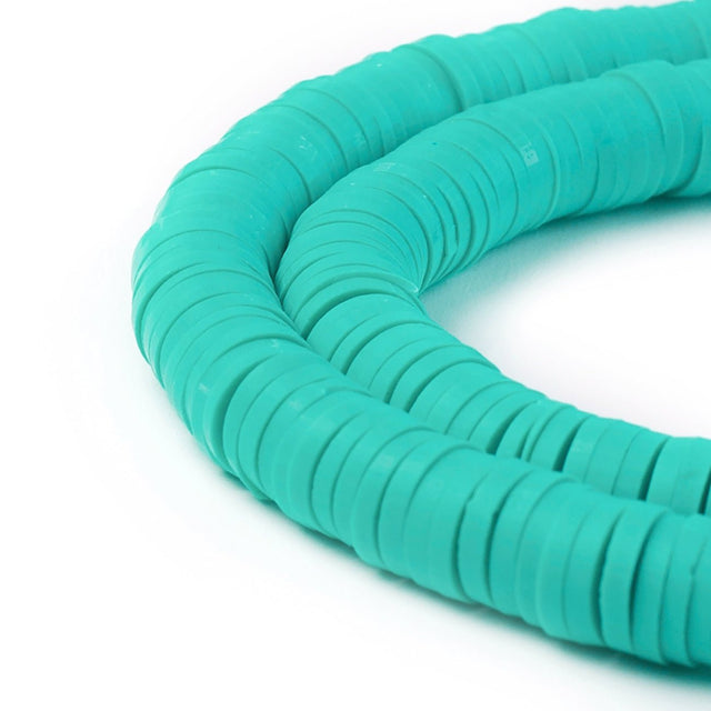 Heishi-Perlen aus Polymerpaste 6 mm – Turquoise - PerlineBeads