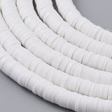Heishi-Perlen aus Polymerpaste 6 mm – White - PerlineBeads