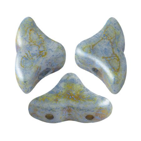 Hélios® par Puca® - Opaque Blue/Green Spotted - PerlineBeads