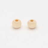 Holzperlen rund - 6 x 5-6 mm - Naturbraun - PerlineBeads