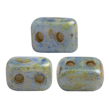 Ios® par Puca® - Opaque Blue/Green Spotted - PerlineBeads