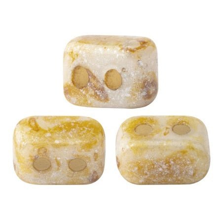 Ios® par Puca® - Opaque Ivory Spotted - PerlineBeads