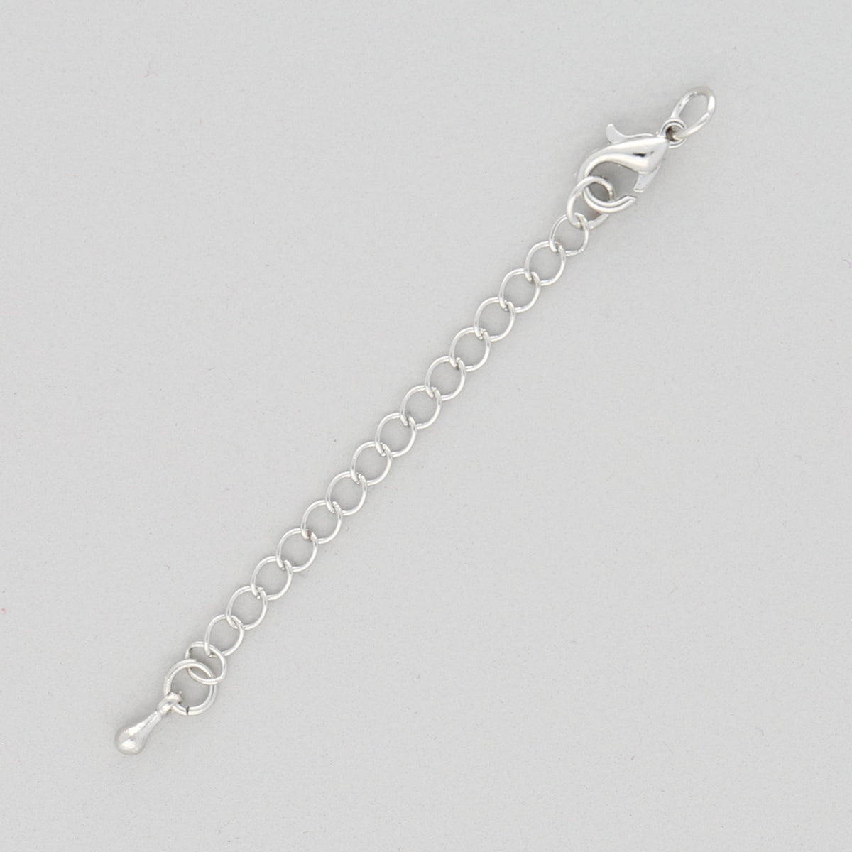 Karabinerverschluss 10 mm mit Verlängerung - Platin - PerlineBeads