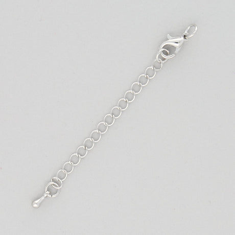 Karabinerverschluss 10 mm mit Verlängerung - Platin - PerlineBeads
